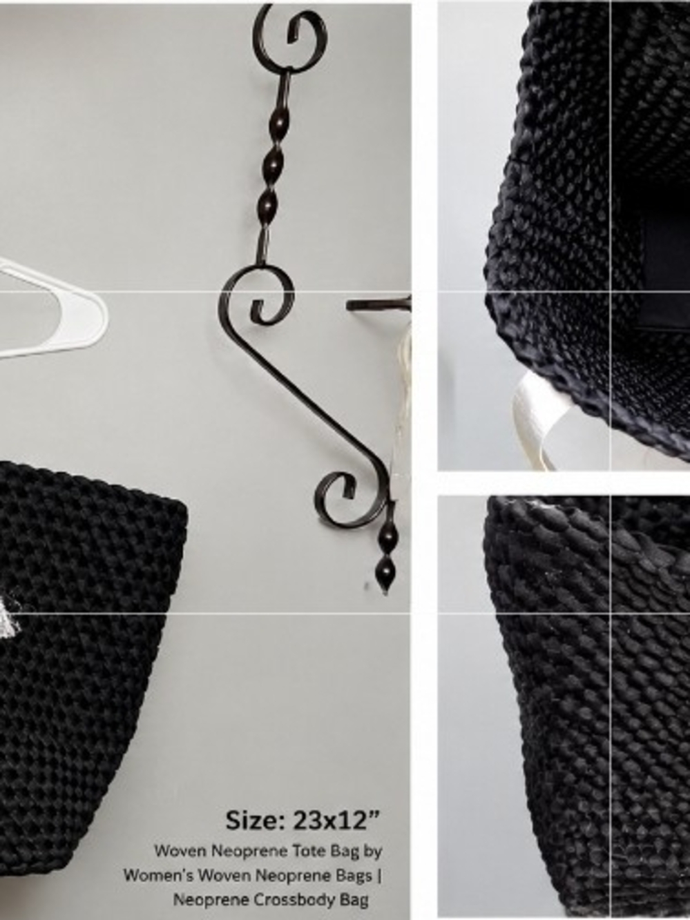 Ah-Dorned NY Woven Neoprene Tote Bag - Black